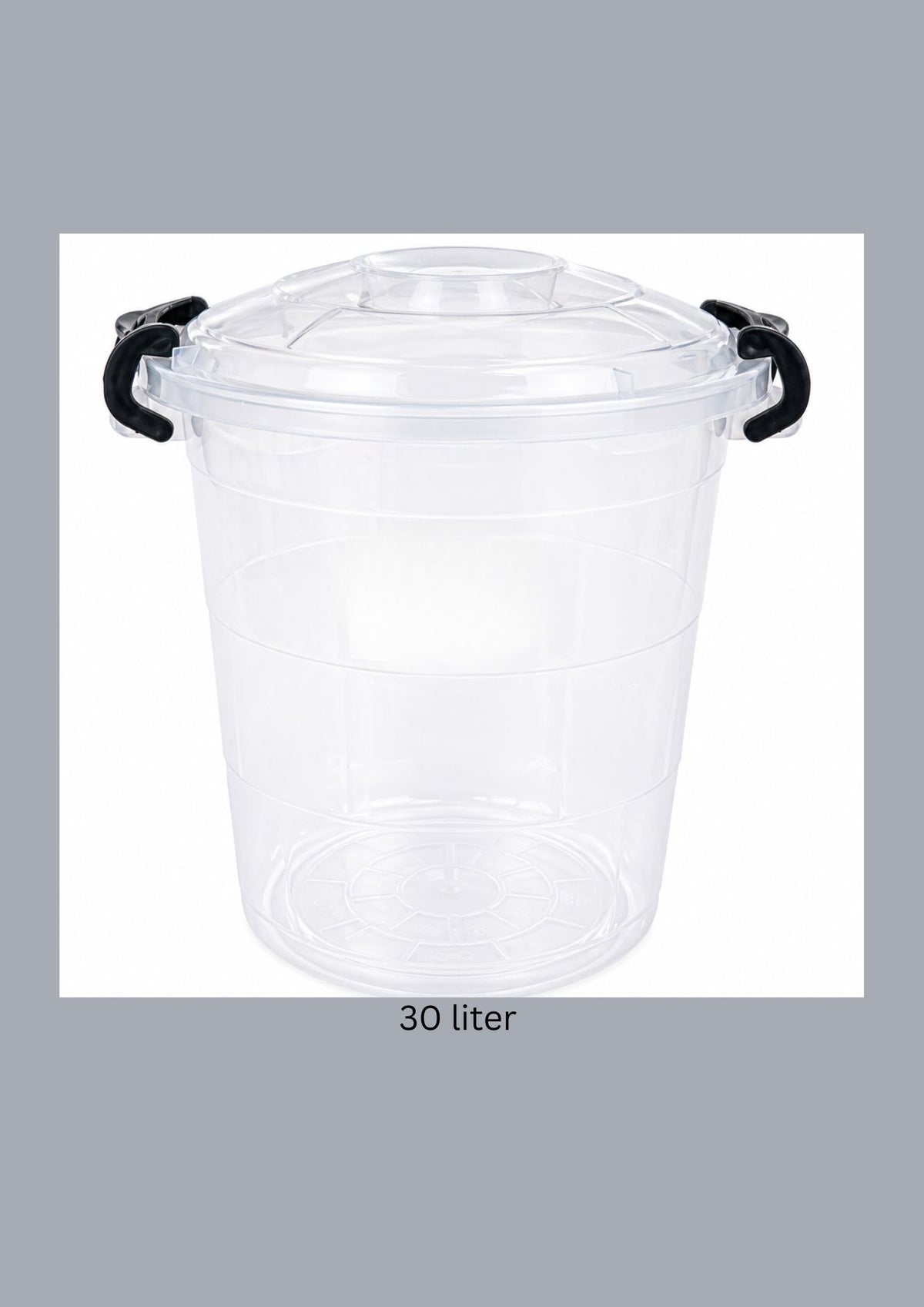 Transparent Storage Bucket with Locking Lid 30 liter