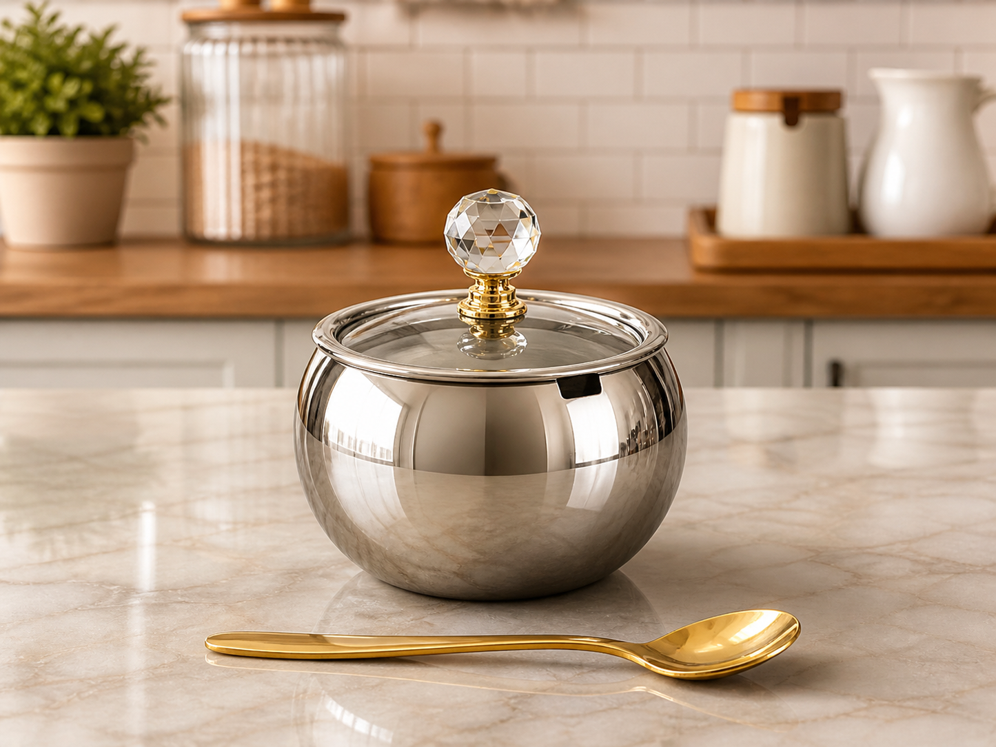 Luxury  Sugar Bowl with Lid & Spoon 140ml