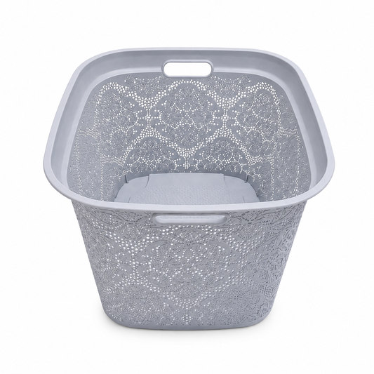 Elegant Lace Laundry Basket with Handles