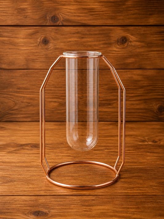 Decorative Metal Frame Hydroponic Vase
