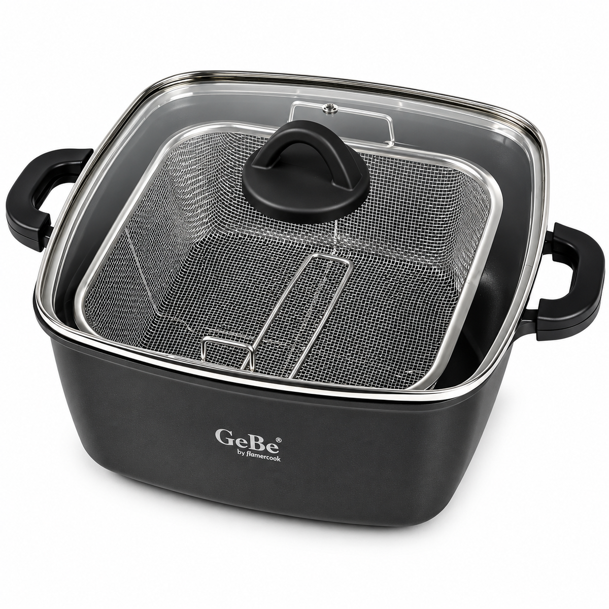 GE BE Venus Fryer Pot W/Lid & Frying Basket BLACK
