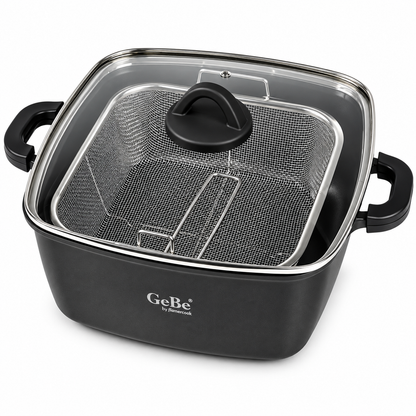 GE BE Venus Fryer Pot W/Lid & Frying Basket BLACK