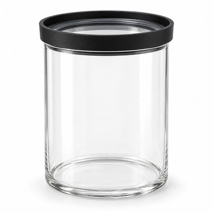Barella Glass Storage Jar with Black Lid