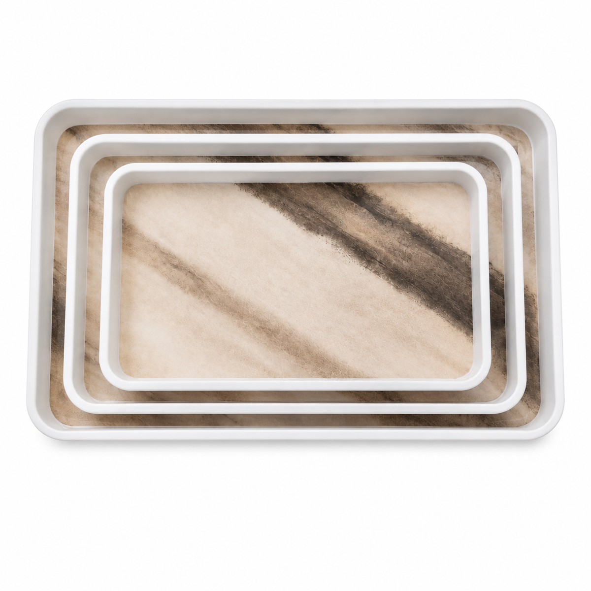 Premium Rectangular Tray Collection Set of 3