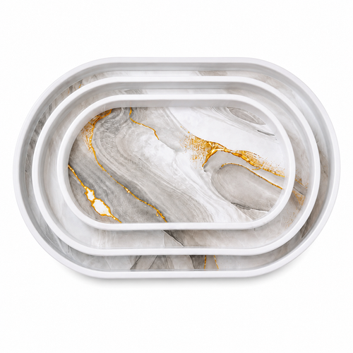 Premium Oval Tray Collection Set of 3
