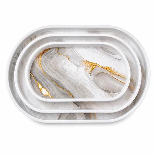 Premium Oval Tray Collection Set of 3