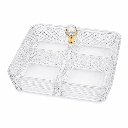 Luxury Acrylic Snack Organizer with Crystal Handle Set of 4