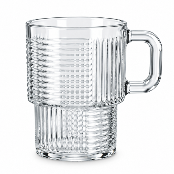 Textured Stackable Glass Mug