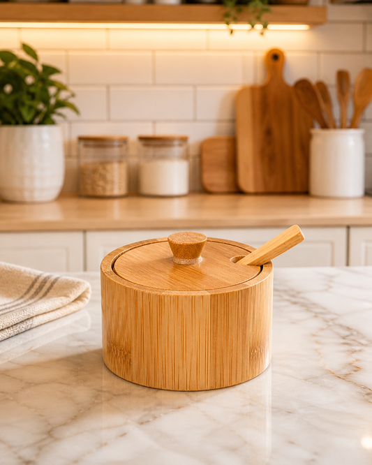 Natural Bamboo Condiment Box