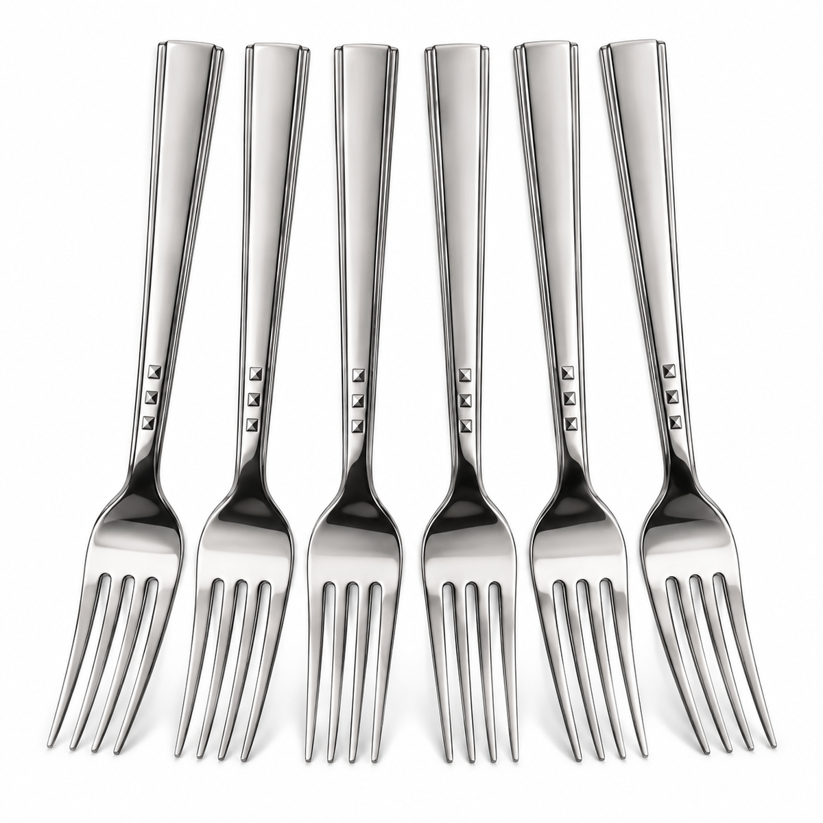 Barella Large Caro Stainless Steel Dinner Fork Set – 6 Pieces