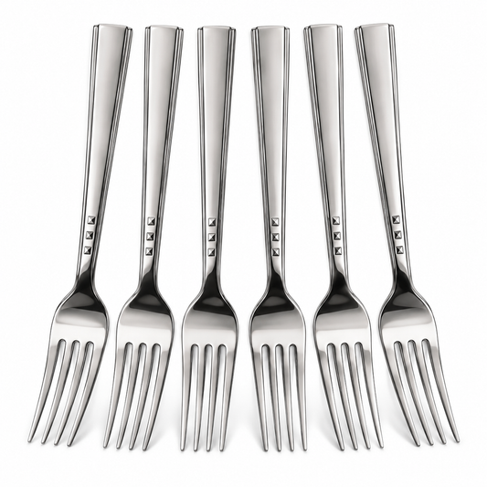Barella Large Caro Stainless Steel Dinner Fork Set – 6 Pieces