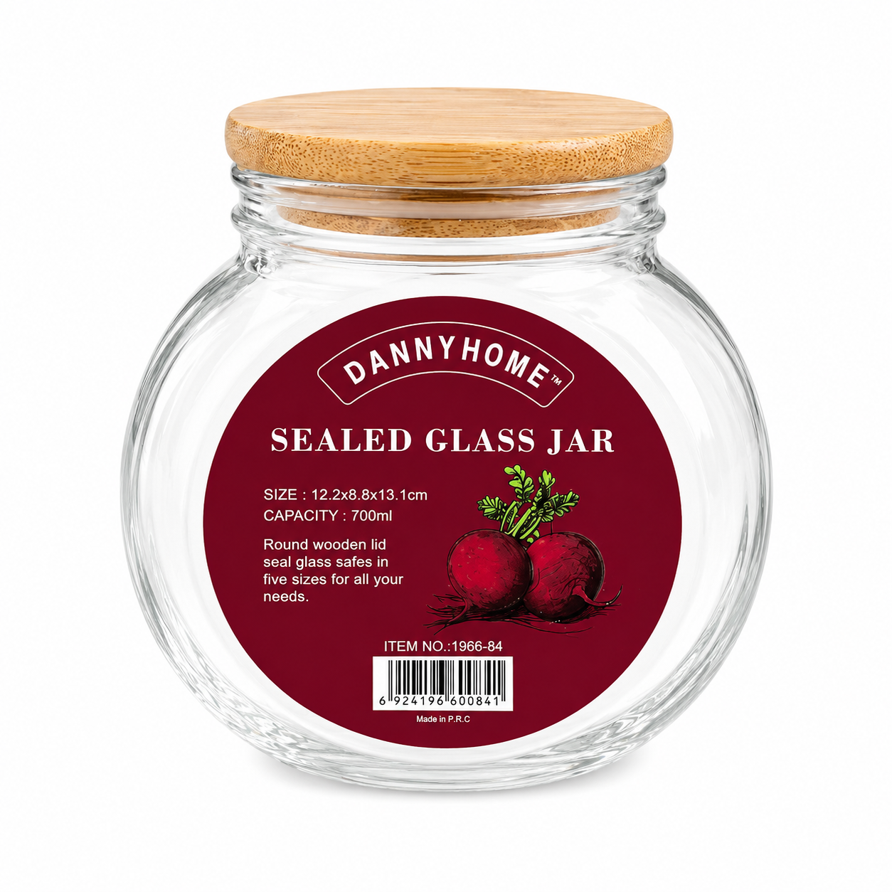 Airtight Glass Storage Jar with Wooden Lid