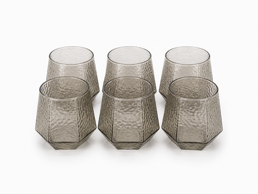 Elegant Textured Glass Set (6 Pieces)
