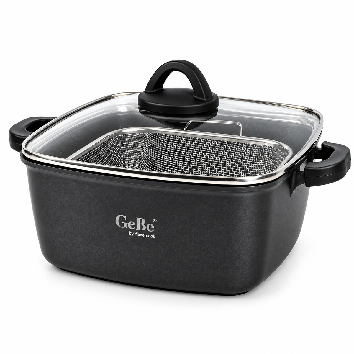 GE BE Venus Fryer Pot W/Lid & Frying Basket BLACK
