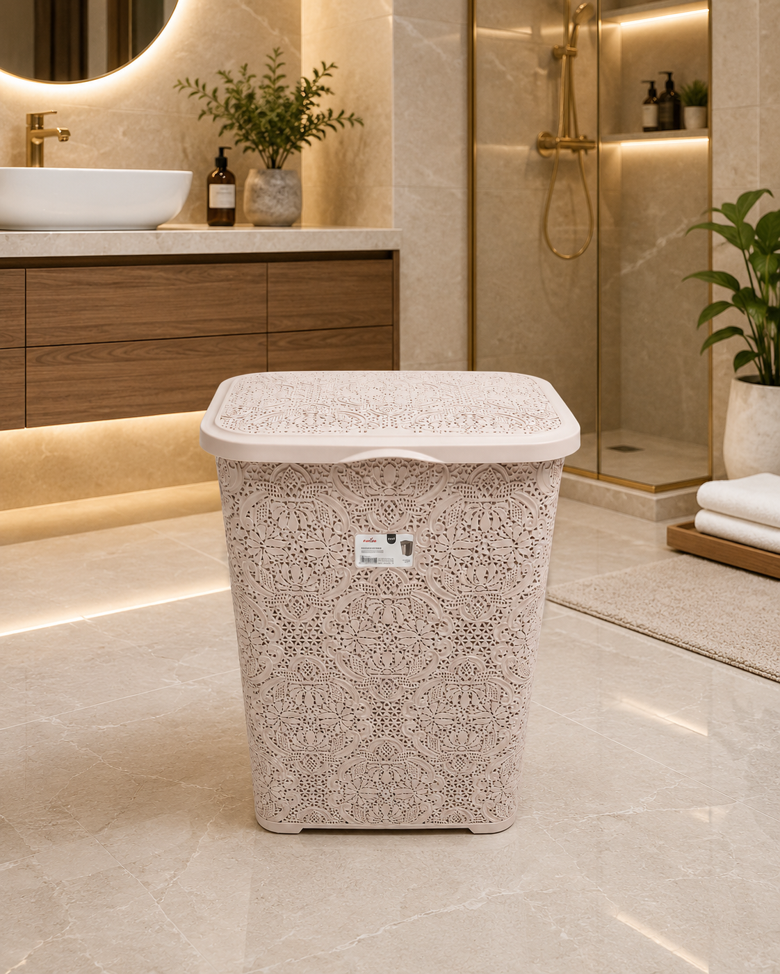 Elegant Lace Laundry Hamper 60 liter