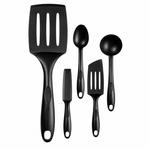 TEFAL Bienvenue 5-Piece Set, Ladle, Spoon, Pancake Spatula, Angle Spatula and Long Spatula K001A504