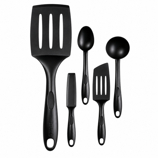 TEFAL Bienvenue 5-Piece Set, Ladle, Spoon, Pancake Spatula, Angle Spatula and Long Spatula K001A504