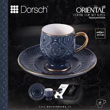 DORSCH Oriental Navy Coffee Cups Set 6pcs