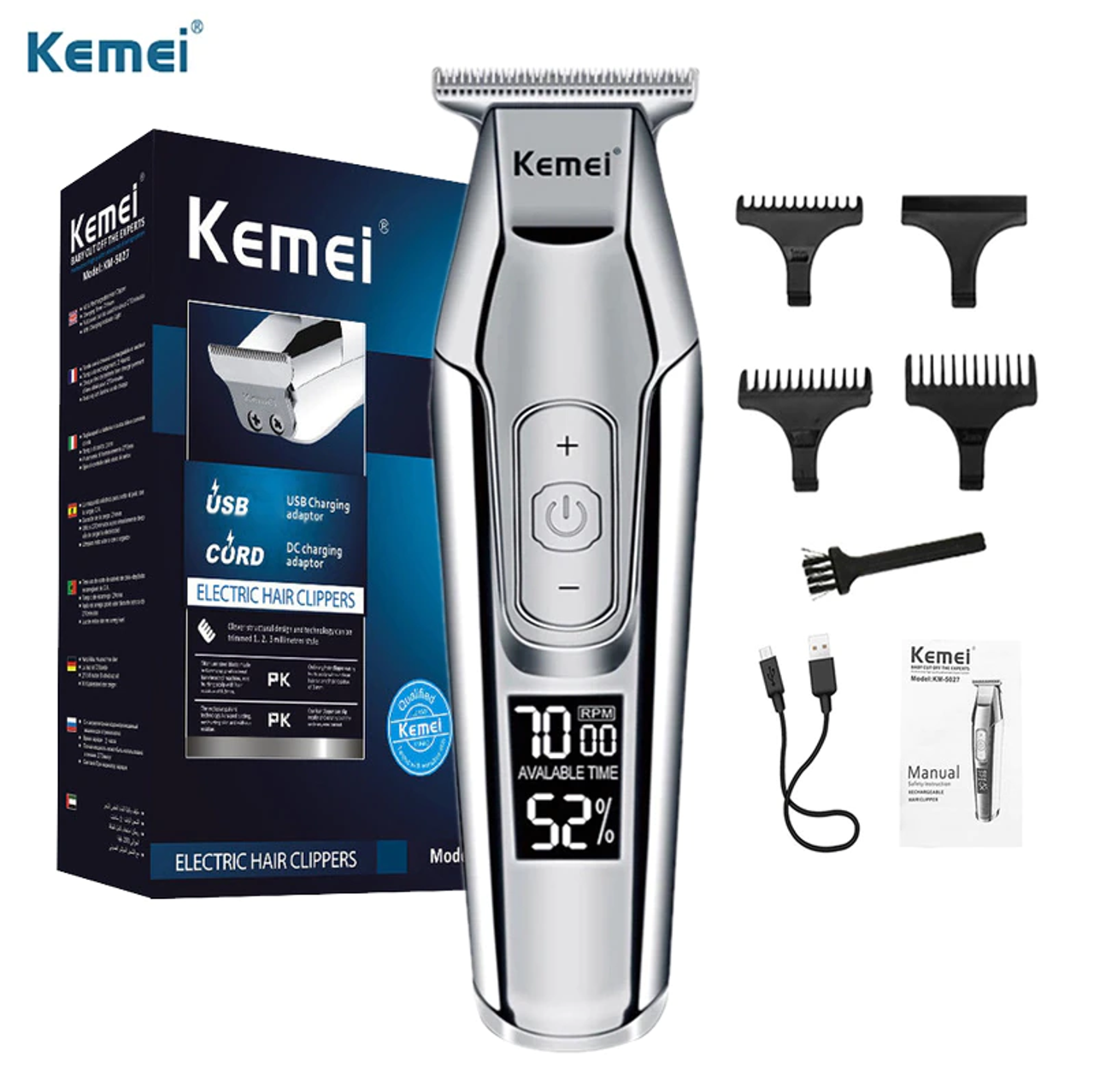 KEMEI Hair Trimmer With Adjustable LCD