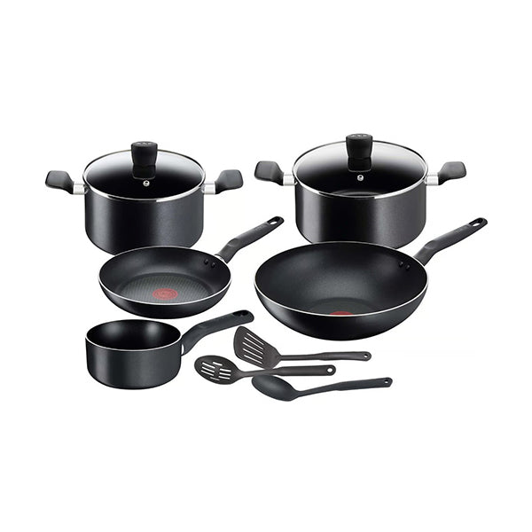 Tefal B459SA85 Non Stick Cookware Set, Super Cook, 10 Pcs, - Black